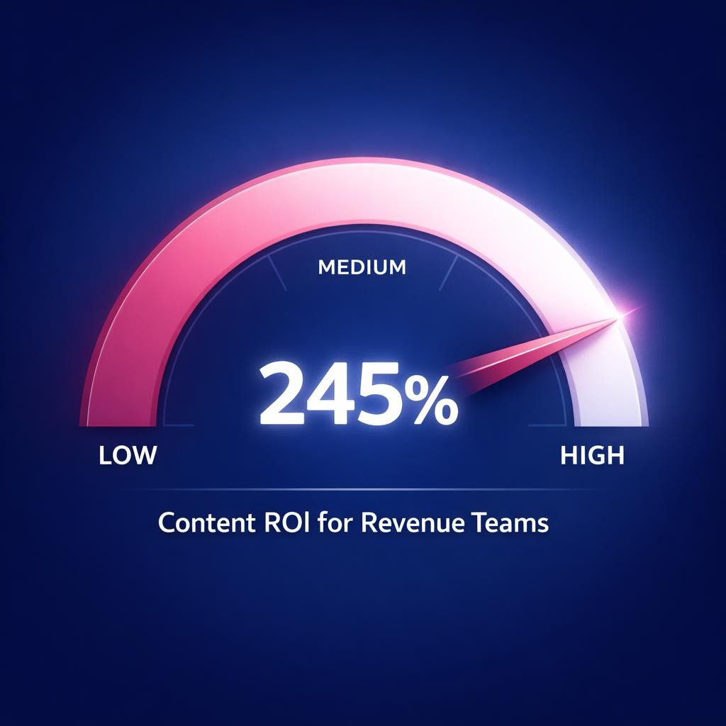 Content ROI for Revenue Teams — key stats, steps and framework infographic for B2B revenue teams | Revspire