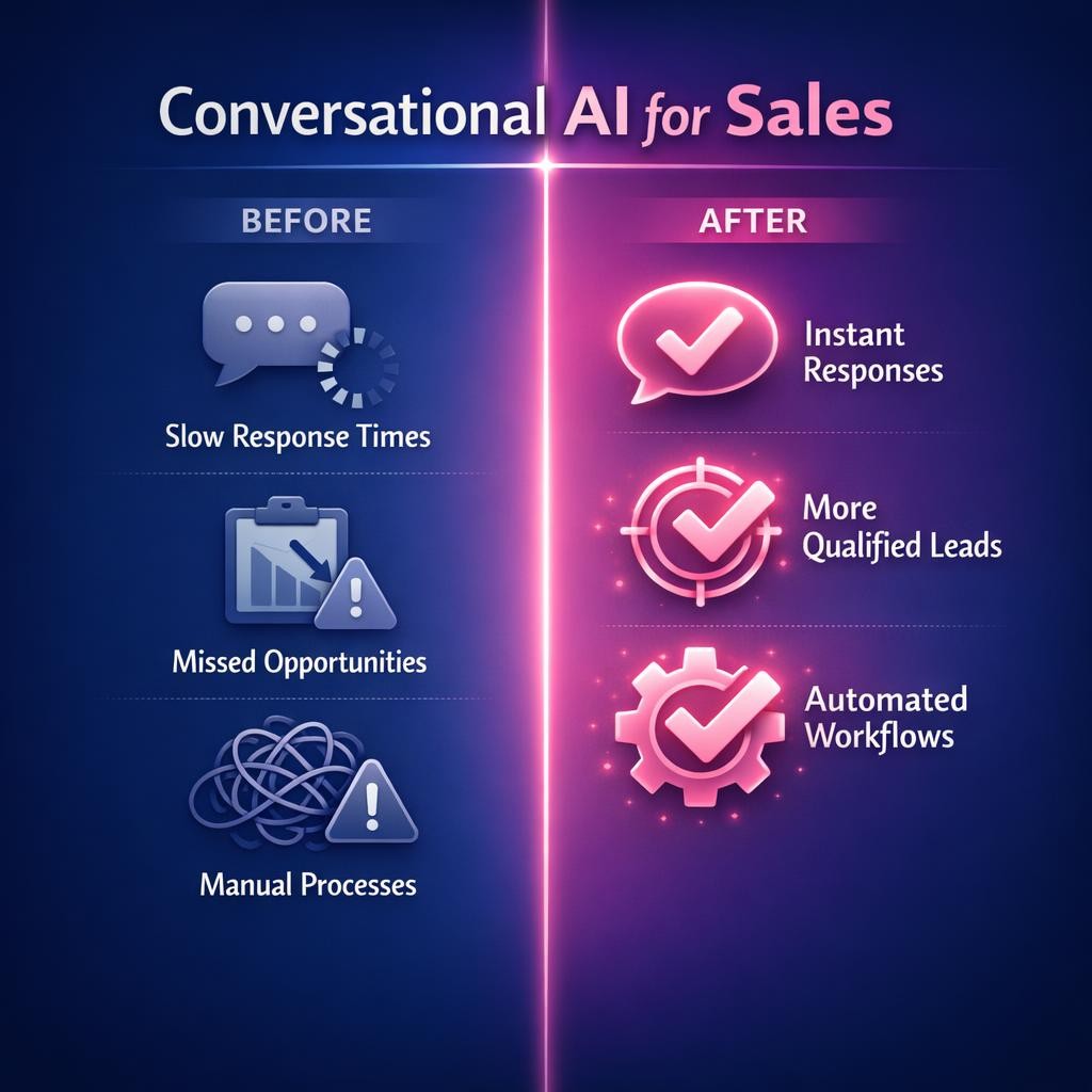 Conversational AI for Sales — key stats, steps and framework infographic for B2B revenue teams | Revspire