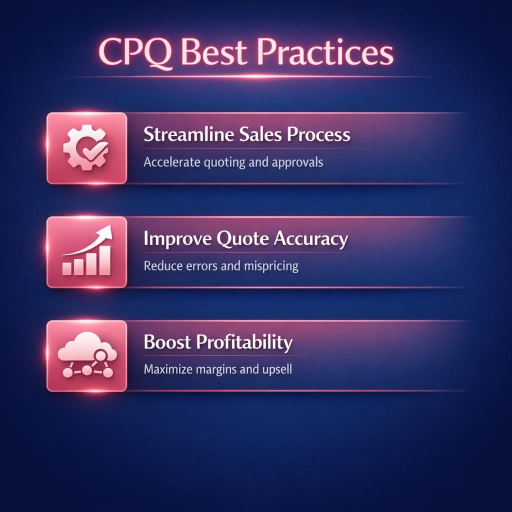 CPQ Best Practices — key stats, steps and framework infographic for B2B revenue teams | Revspire