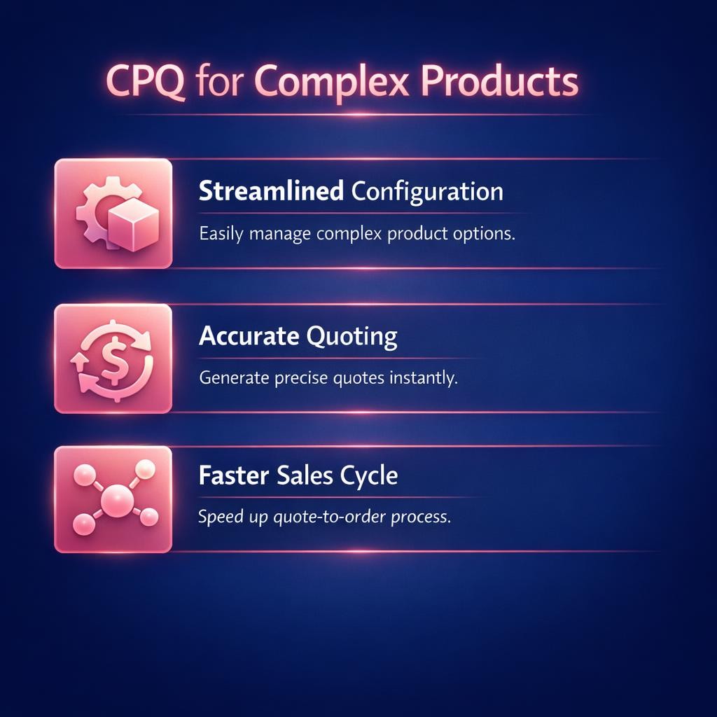 CPQ for Complex Products — key stats, steps and framework infographic for B2B revenue teams | Revspire