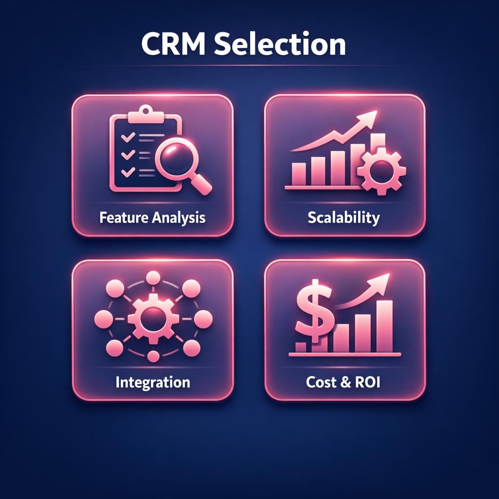 CRM Selection — key stats, steps and framework infographic for B2B revenue teams | Revspire