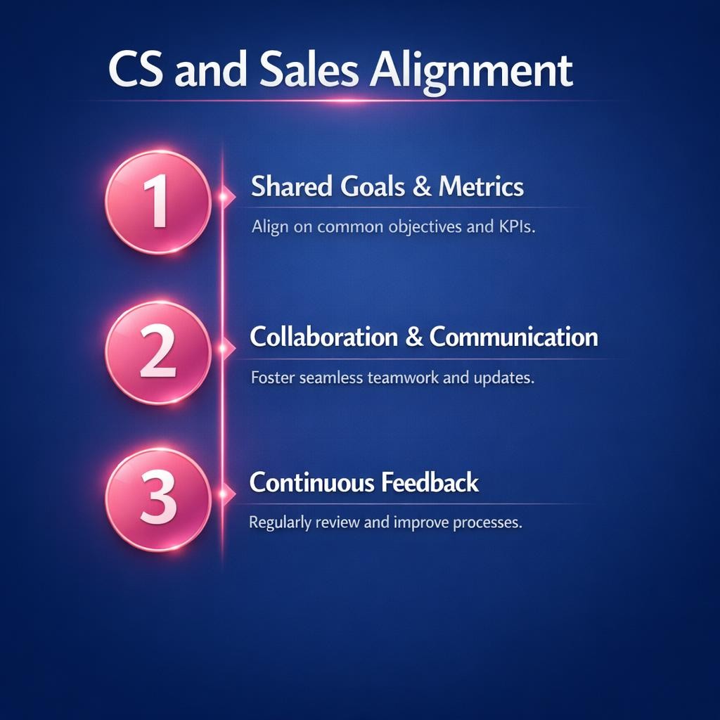 CS and Sales Alignment — key stats, steps and framework infographic for B2B revenue teams | Revspire