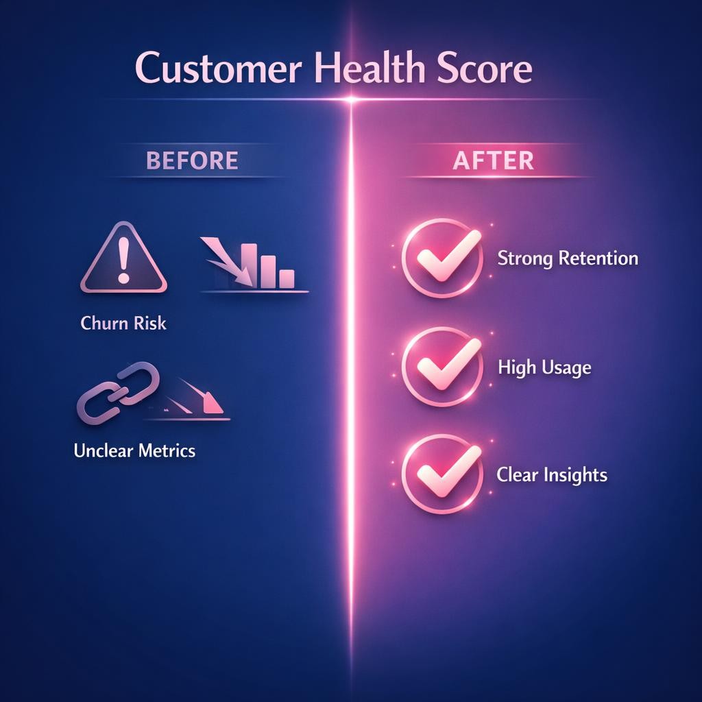 Customer Health Score — key stats, steps and framework infographic for B2B revenue teams | Revspire