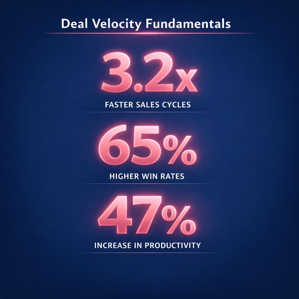 Deal Velocity Fundamentals — key stats, steps and framework infographic for B2B revenue teams | Revspire