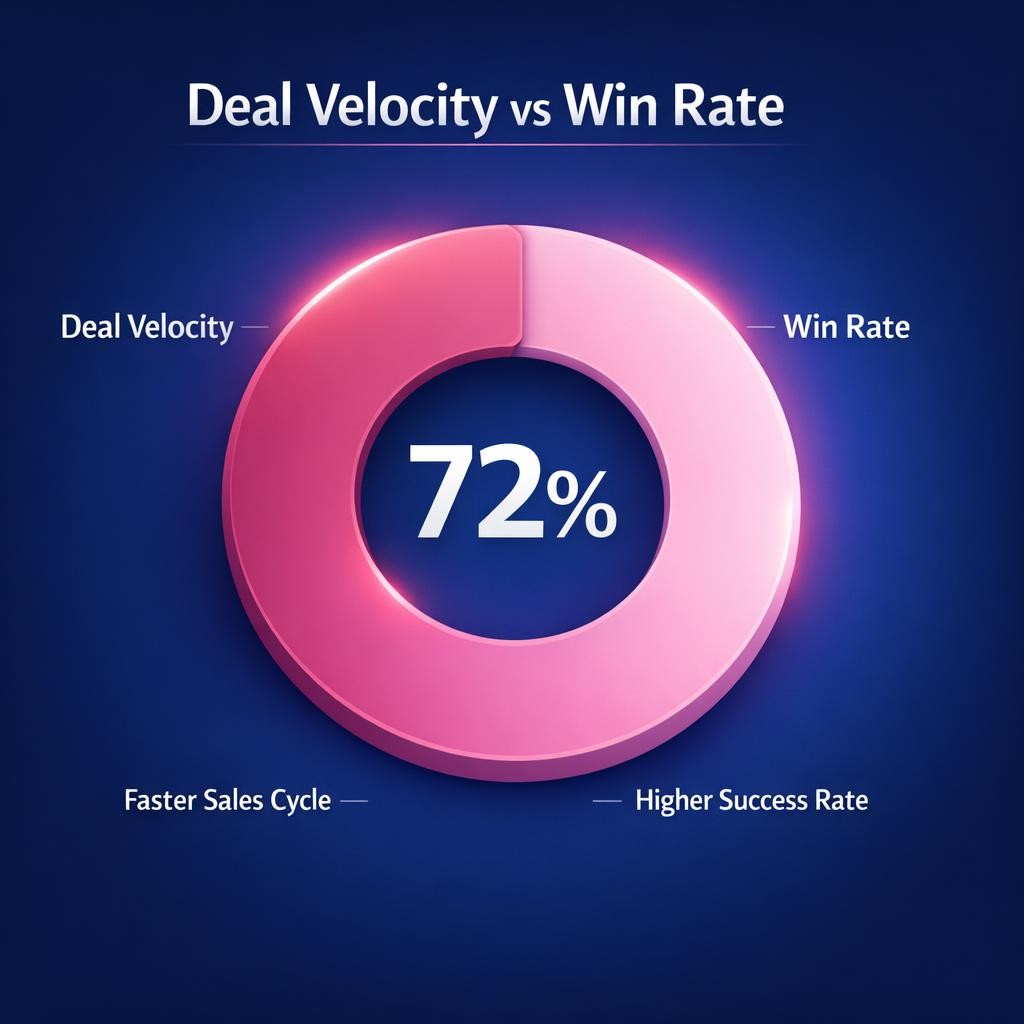Deal Velocity vs Win Rate — key stats, steps and framework infographic for B2B revenue teams | Revspire