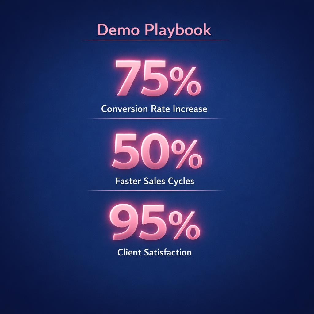 Demo Playbook — key stats, steps and framework infographic for B2B revenue teams | Revspire