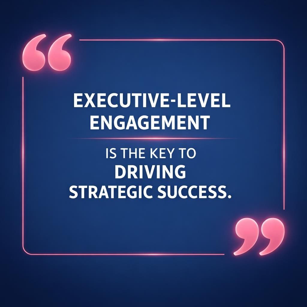 Executive-Level Engagement — key stats, steps and framework infographic for B2B revenue teams | Revspire