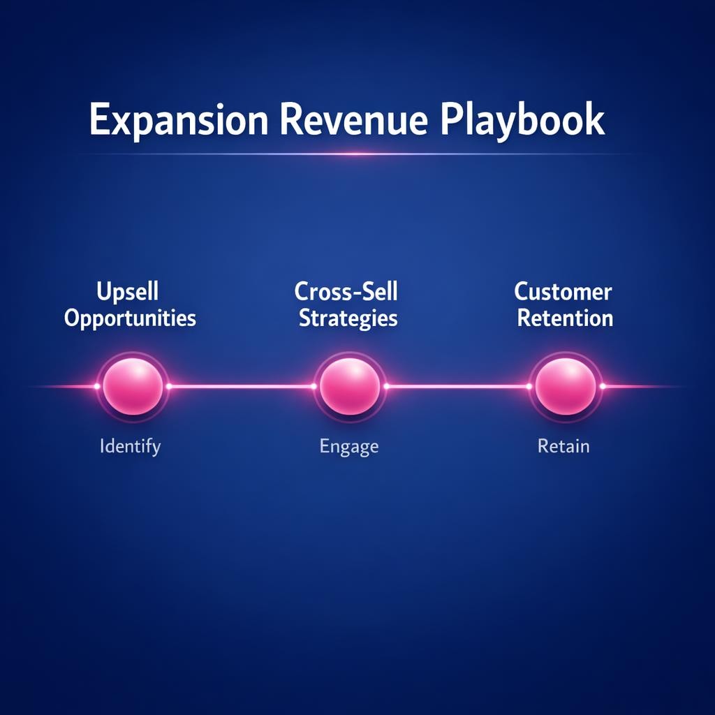 Expansion Revenue Playbook — key stats, steps and framework infographic for B2B revenue teams | Revspire