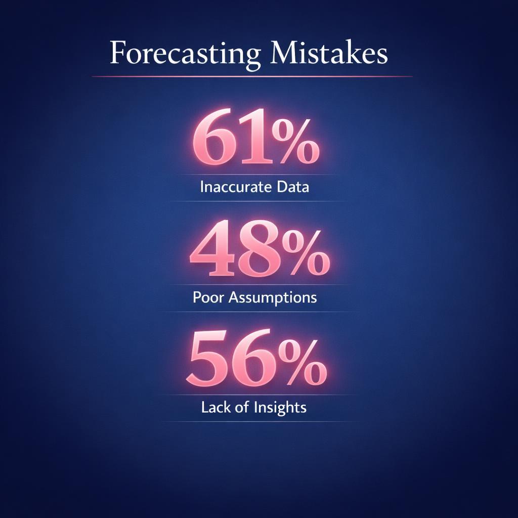 Forecasting Mistakes — key stats, steps and framework infographic for B2B revenue teams | Revspire