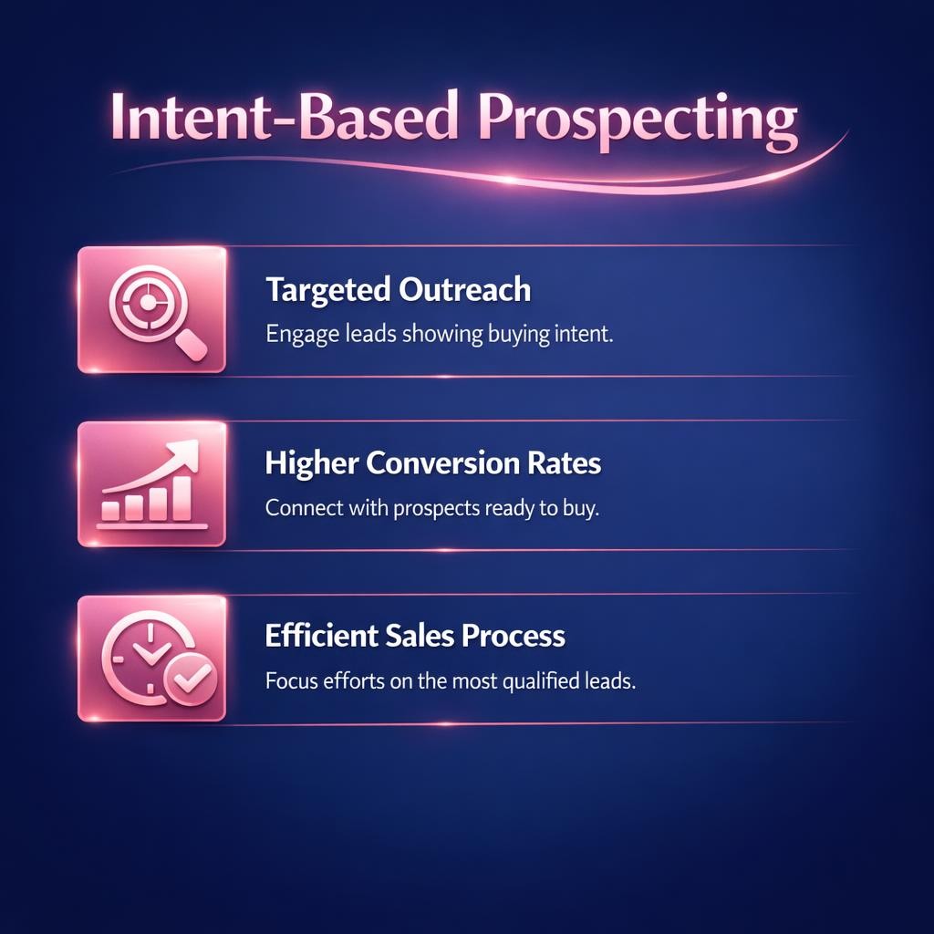 Intent-Based Prospecting — key stats, steps and framework infographic for B2B revenue teams | Revspire