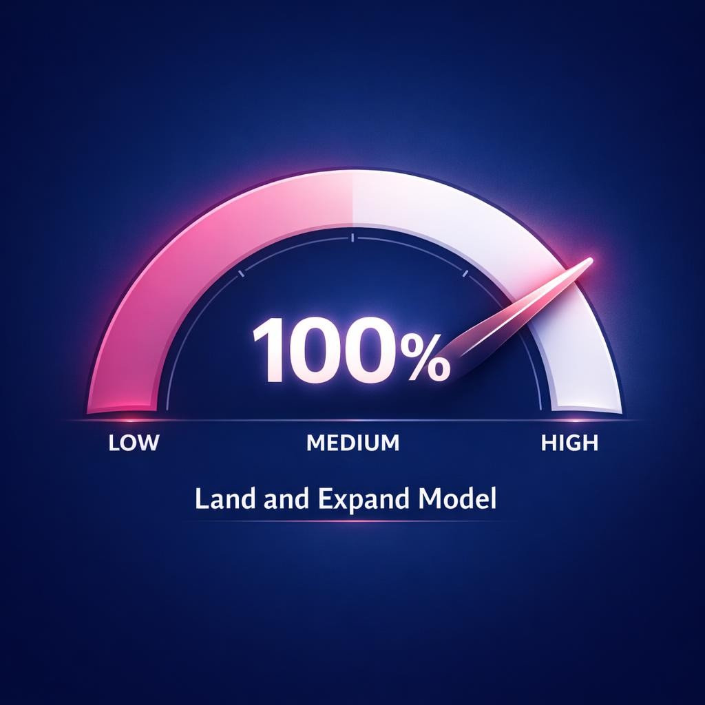 Land and Expand Model — key stats, steps and framework infographic for B2B revenue teams | Revspire