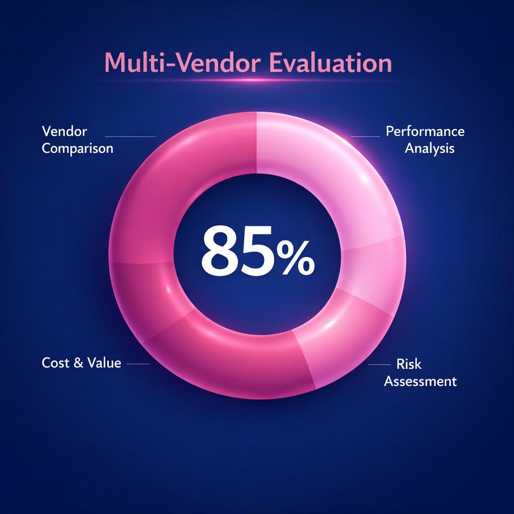 Multi-Vendor Evaluation — key stats, steps and framework infographic for B2B revenue teams | Revspire