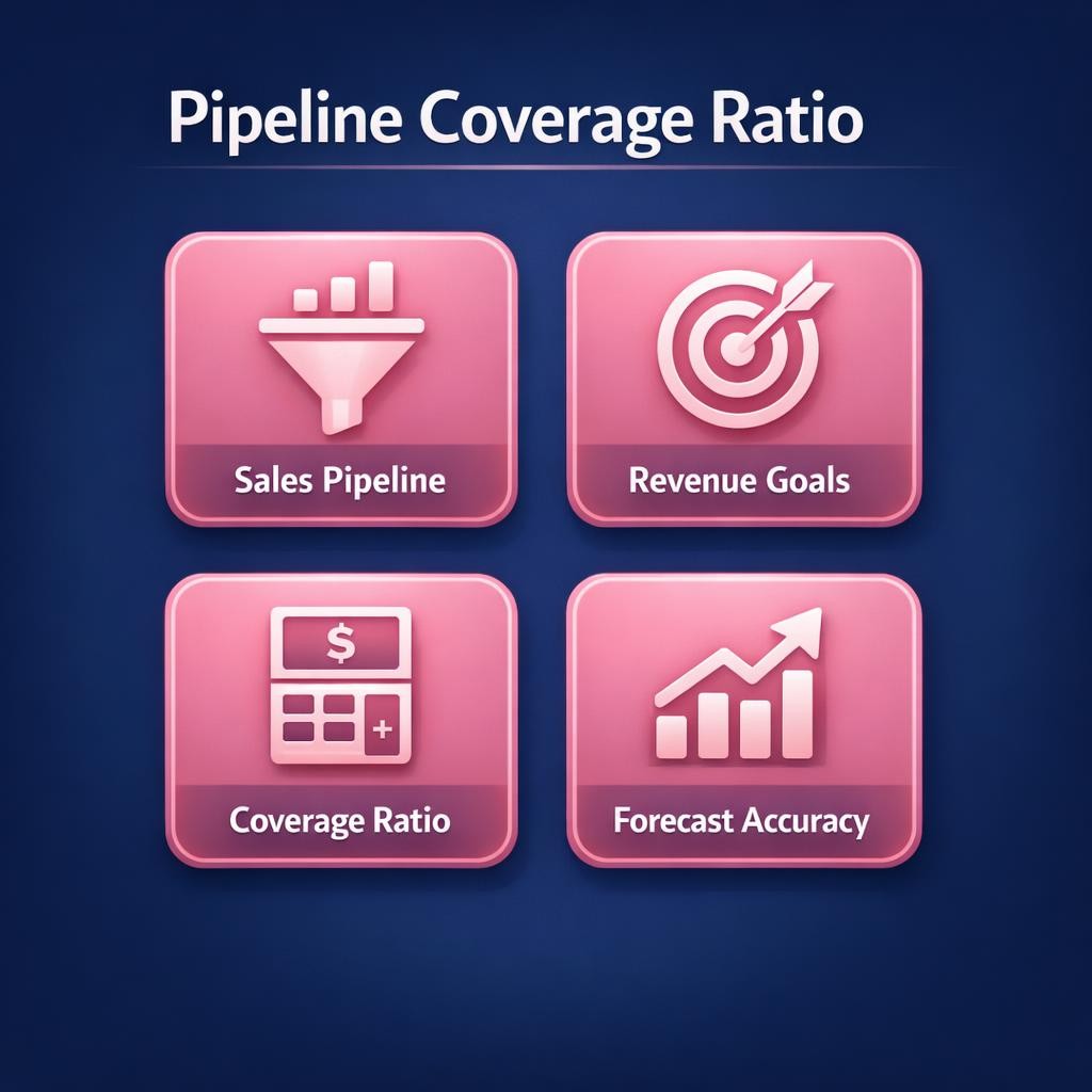 Pipeline Coverage Ratio — key stats, steps and framework infographic for B2B revenue teams | Revspire