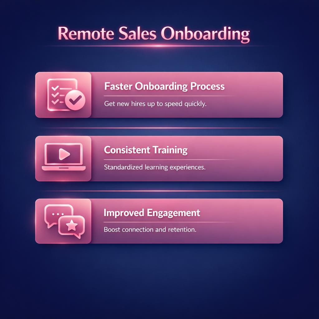 Remote Sales Onboarding — key stats, steps and framework infographic for B2B revenue teams | Revspire