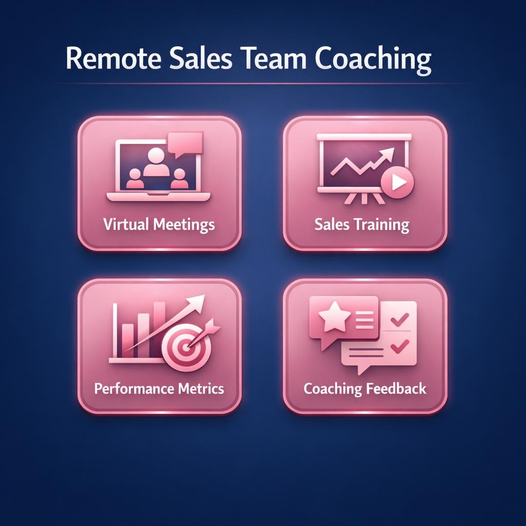Remote Sales Team Coaching — key stats, steps and framework infographic for B2B revenue teams | Revspire