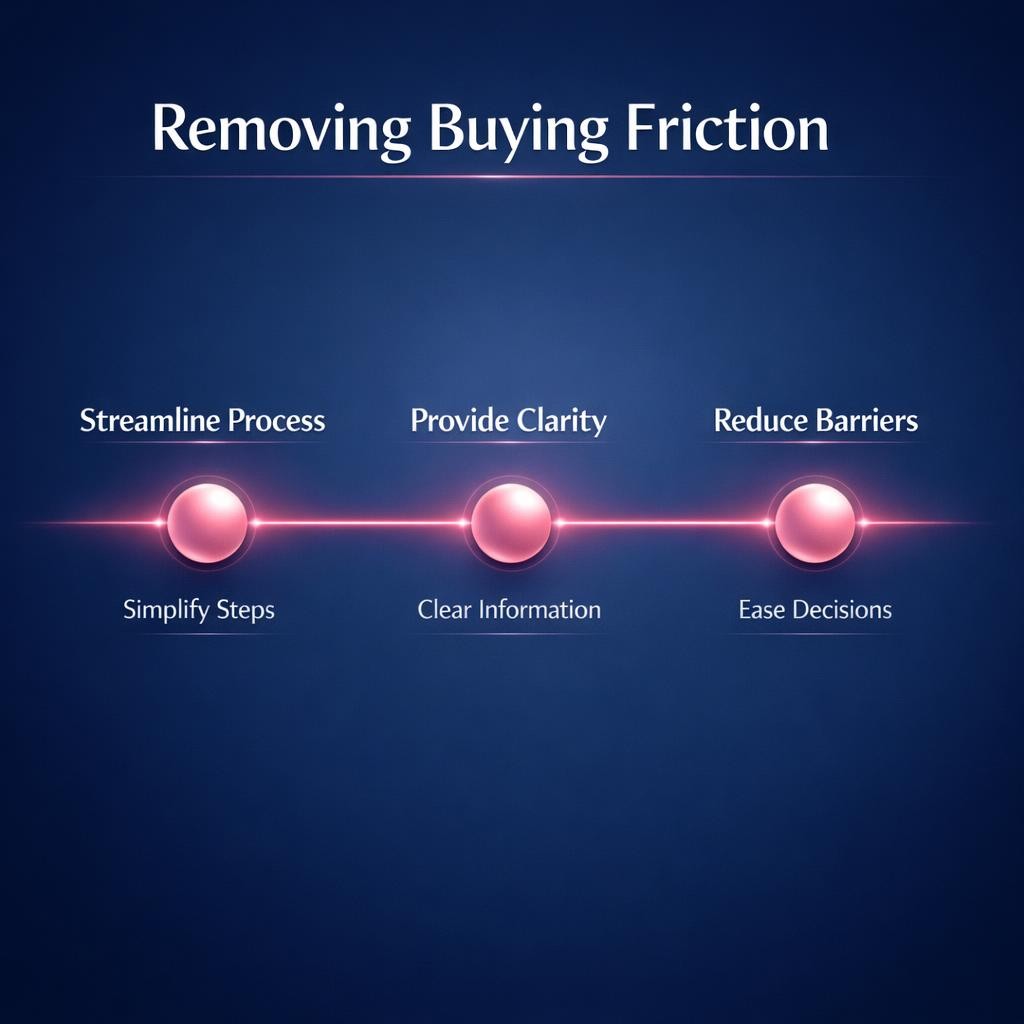 Removing Buying Friction — key stats, steps and framework infographic for B2B revenue teams | Revspire