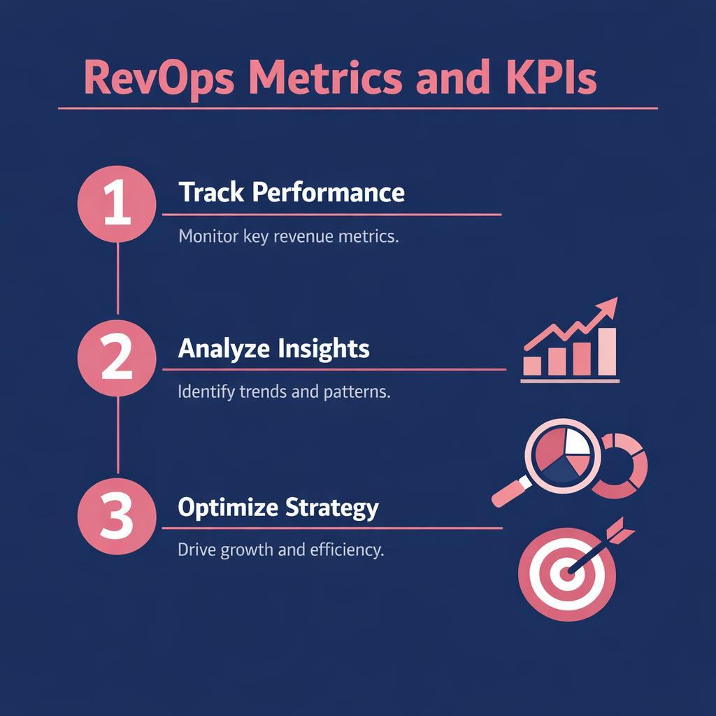 RevOps Metrics and KPIs — key stats, steps and framework infographic for B2B revenue teams | Revspire