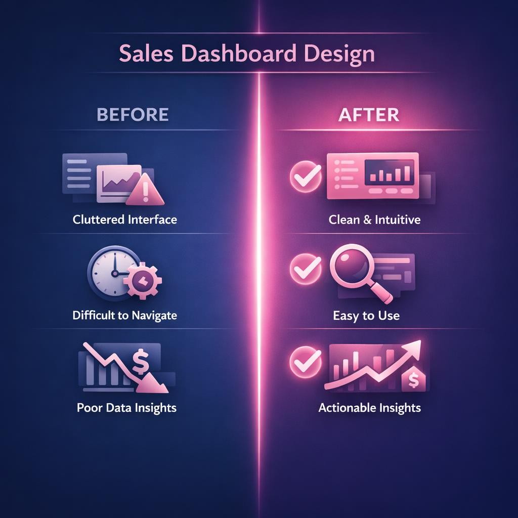 Sales Dashboard Design — key stats, steps and framework infographic for B2B revenue teams | Revspire