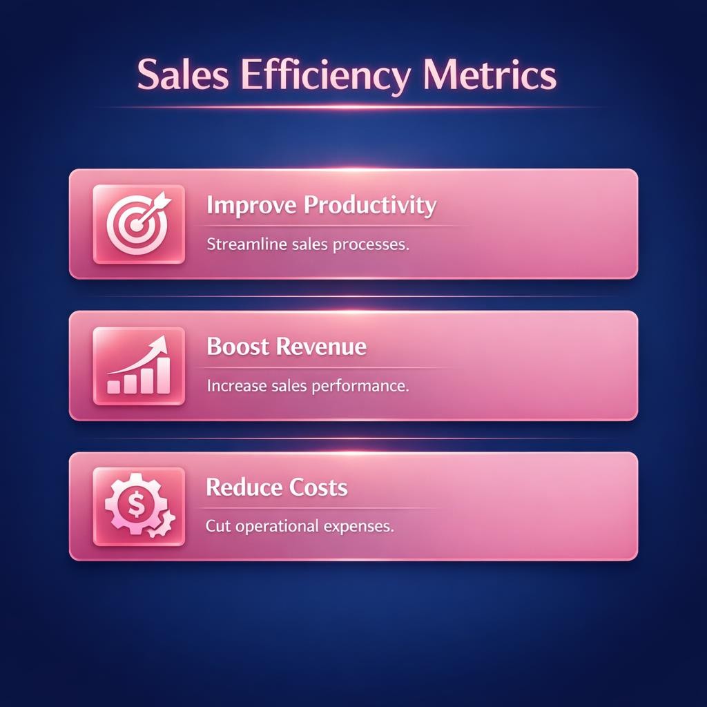 Sales Efficiency Metrics — key stats, steps and framework infographic for B2B revenue teams | Revspire