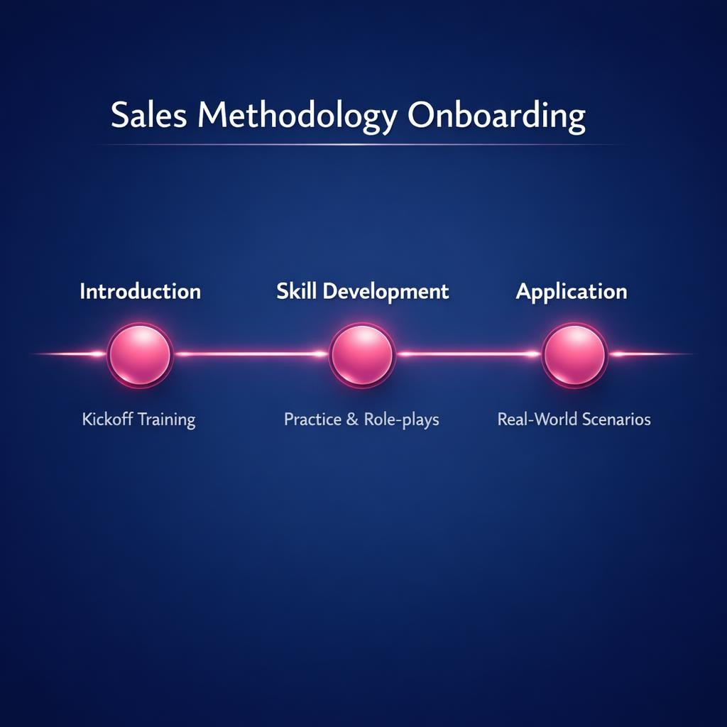 Sales Methodology Onboarding — key stats, steps and framework infographic for B2B revenue teams | Revspire