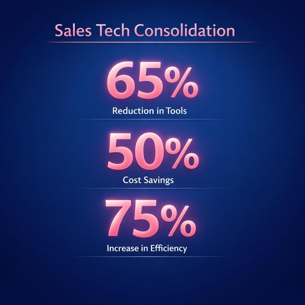 Sales Tech Consolidation — key stats, steps and framework infographic for B2B revenue teams | Revspire