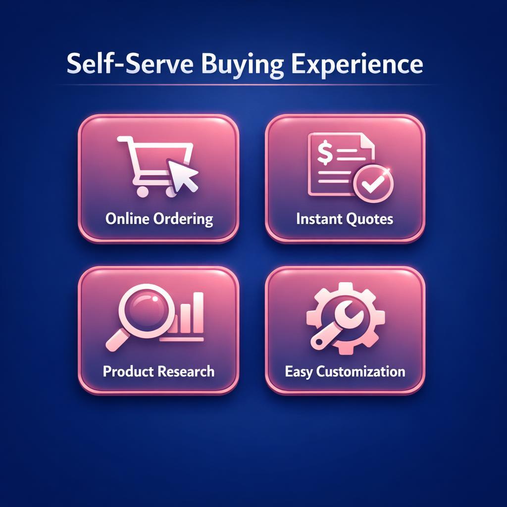 Self-Serve Buying Experience — key stats, steps and framework infographic for B2B revenue teams | Revspire