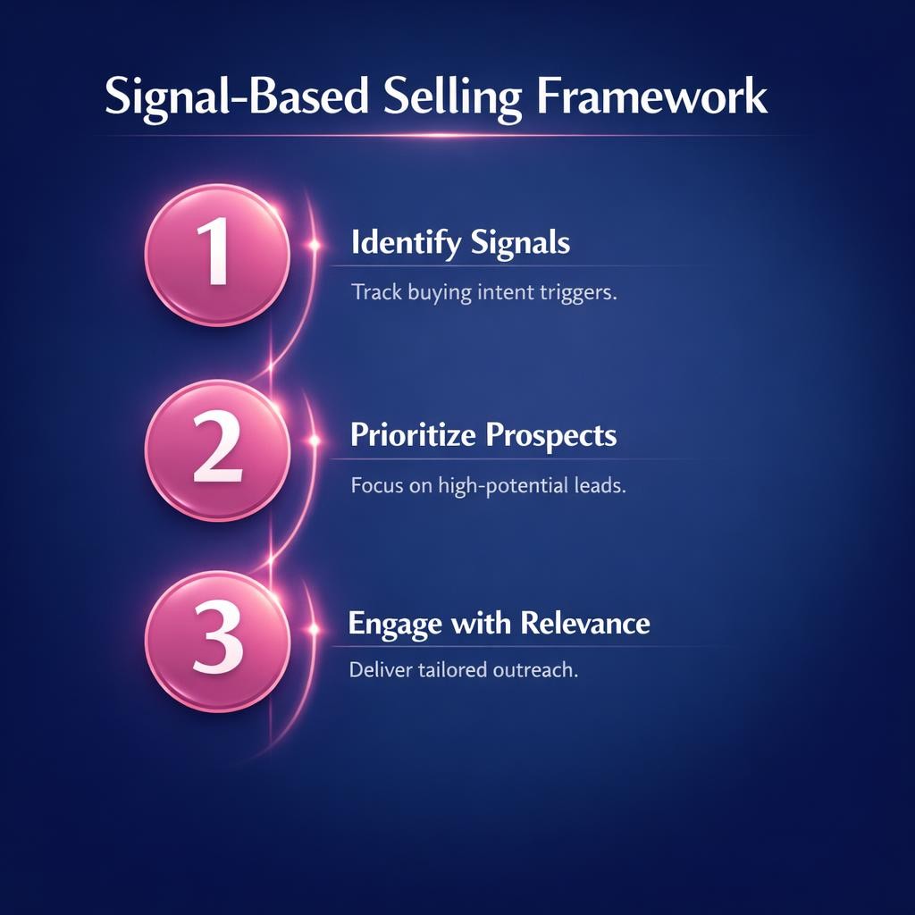 Signal-Based Selling Framework — key stats, steps and framework infographic for B2B revenue teams | Revspire