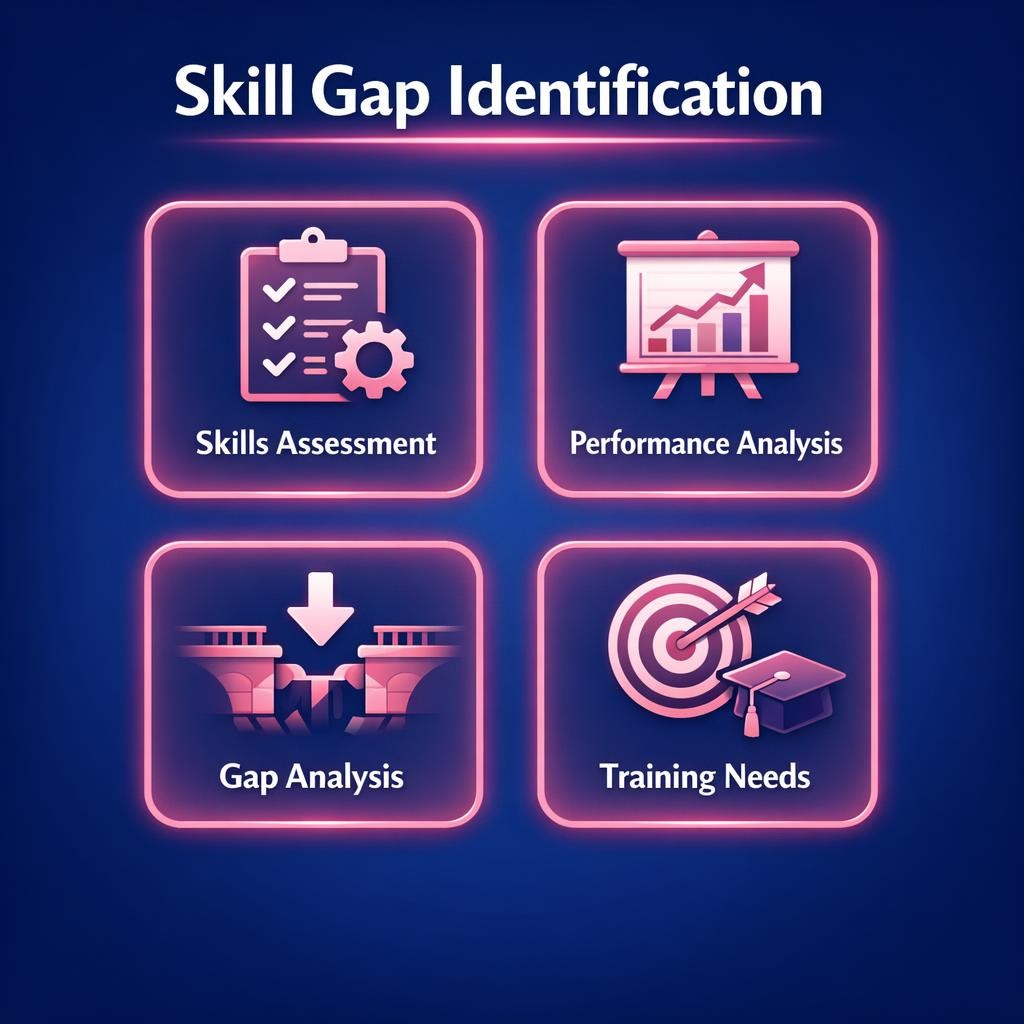 Skill Gap Identification — key stats, steps and framework infographic for B2B revenue teams | Revspire