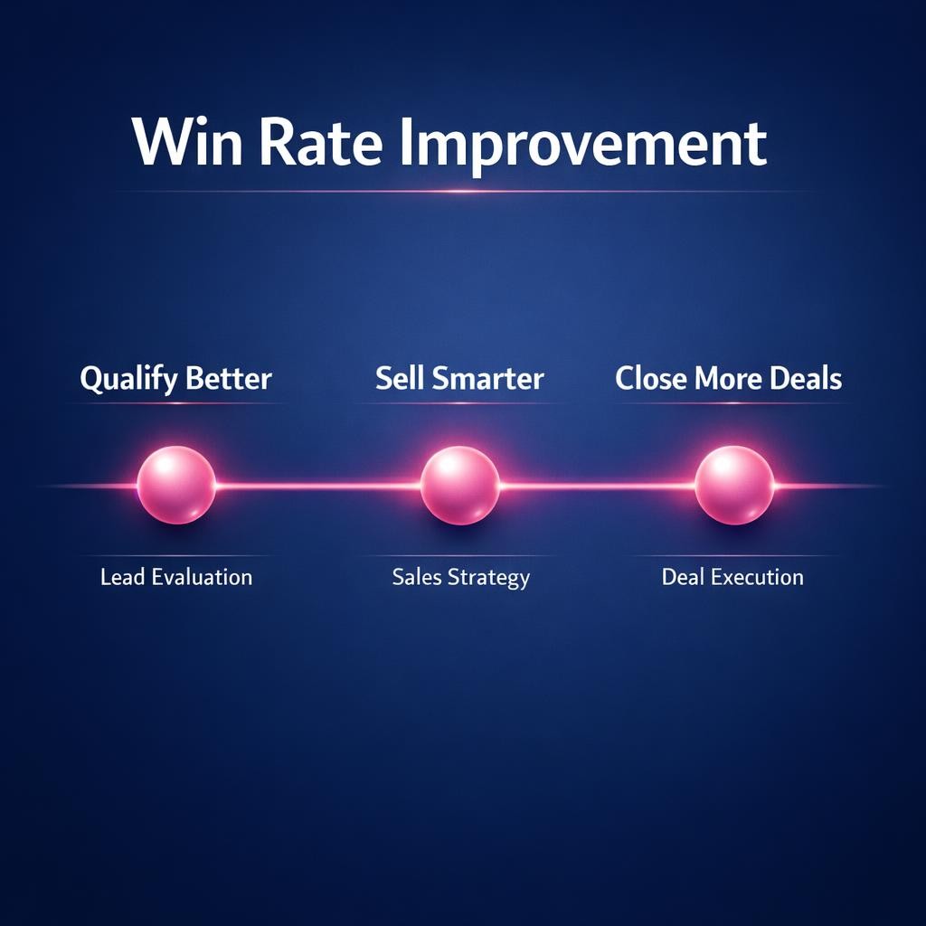 Win Rate Improvement — key stats, steps and framework infographic for B2B revenue teams | Revspire