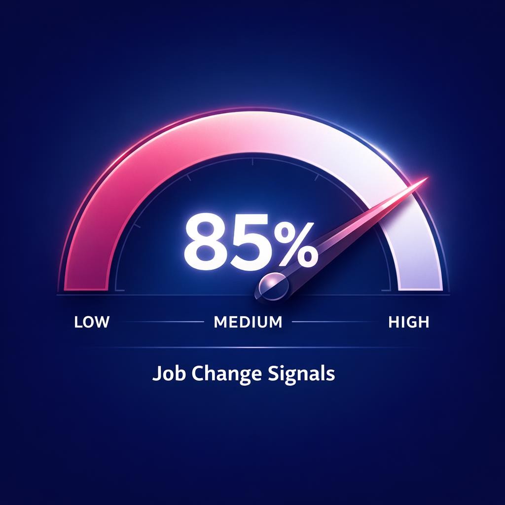 Job Change Signals — key stats, steps and framework infographic for B2B revenue teams | Revspire