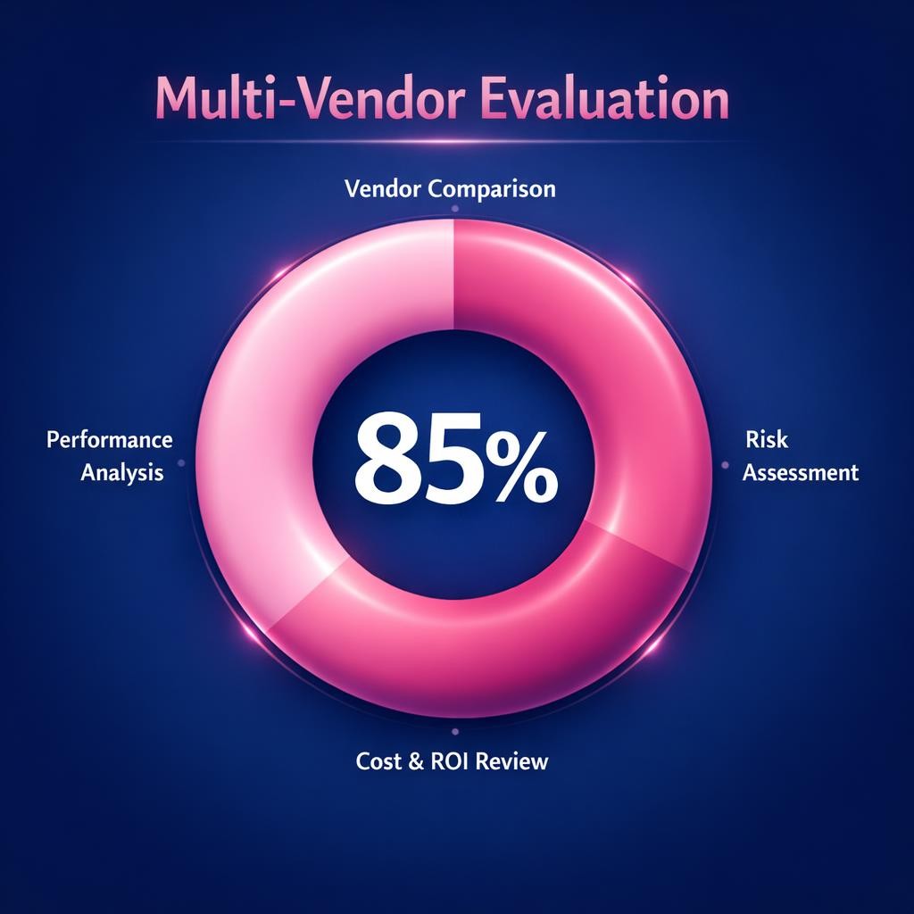 Multi-Vendor Evaluation — key stats, steps and framework infographic for B2B revenue teams | Revspire