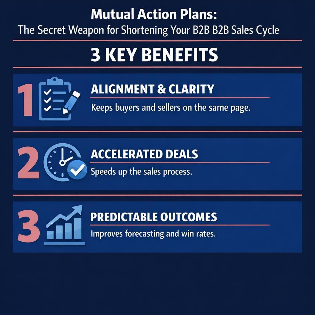 Mutual Action Plans: The Secret Weapon for Shortening Your B2B Sales C — key stats, steps and framework infographic for B2B revenue teams | Revspire