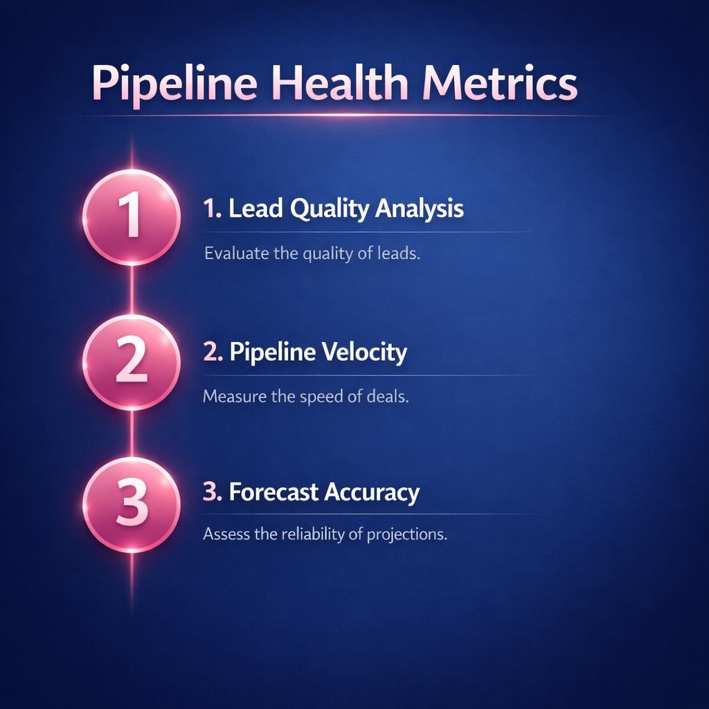 Pipeline Health Metrics — key stats, steps and framework infographic for B2B revenue teams | Revspire