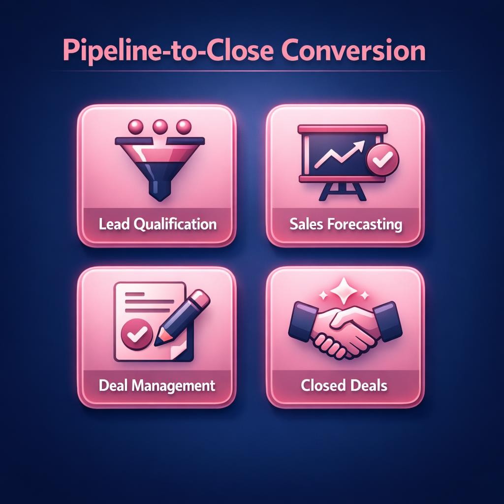 Pipeline-to-Close Conversion — key stats, steps and framework infographic for B2B revenue teams | Revspire