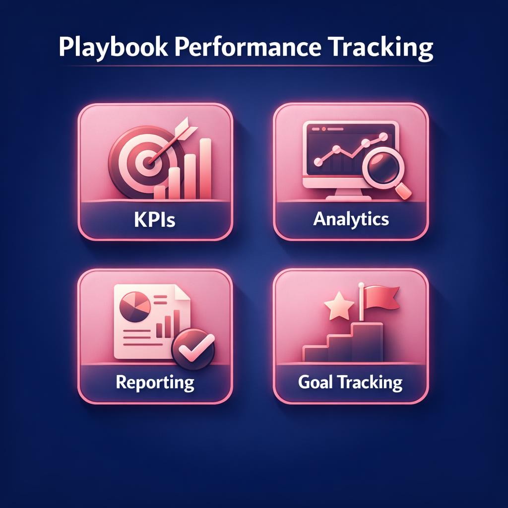 Playbook Performance Tracking — key stats, steps and framework infographic for B2B revenue teams | Revspire