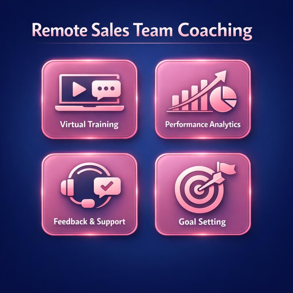 Remote Sales Team Coaching — key stats, steps and framework infographic for B2B revenue teams | Revspire