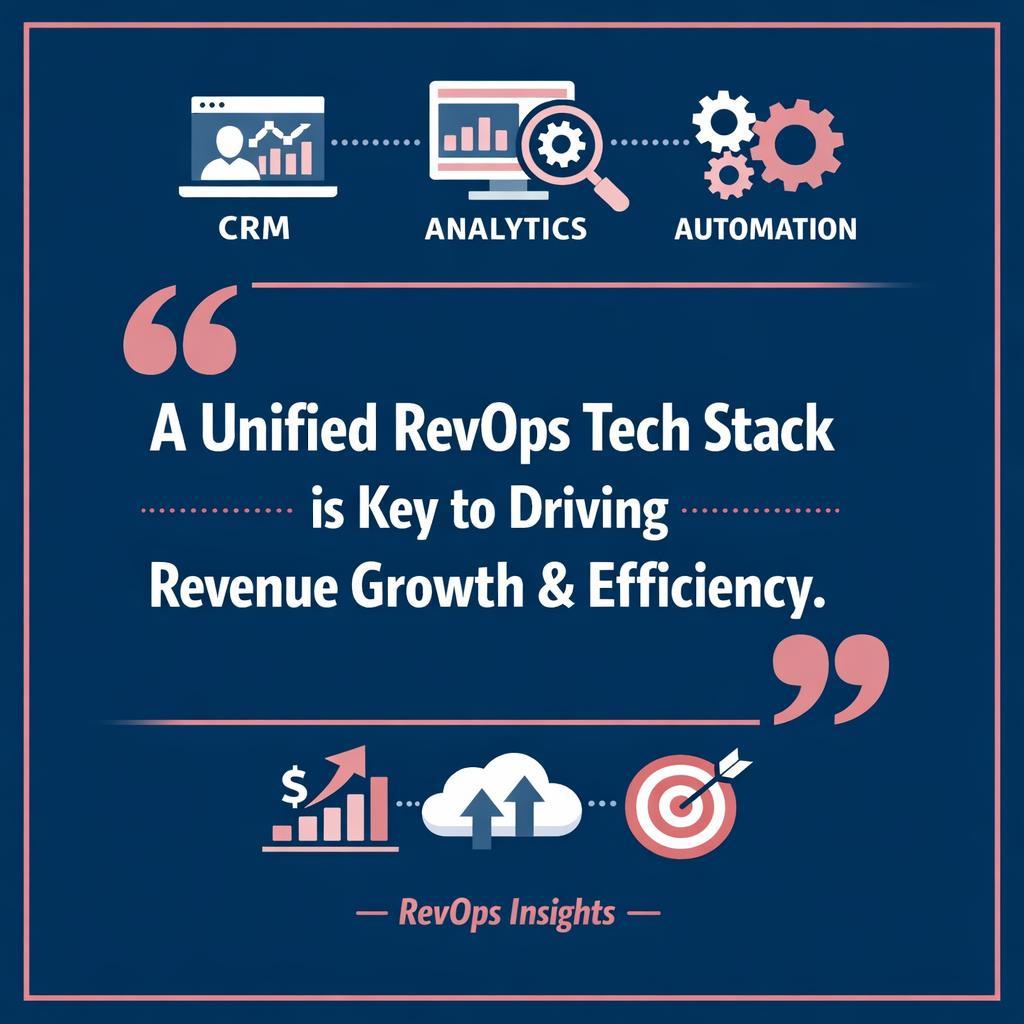 RevOps Tech Stack — key stats, steps and framework infographic for B2B revenue teams | Revspire