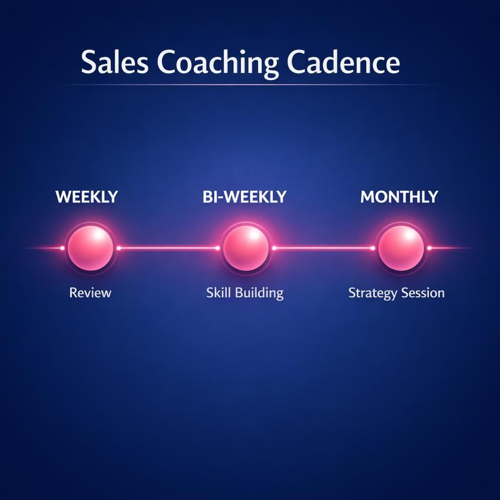 Sales Coaching Cadence — key stats, steps and framework infographic for B2B revenue teams | Revspire