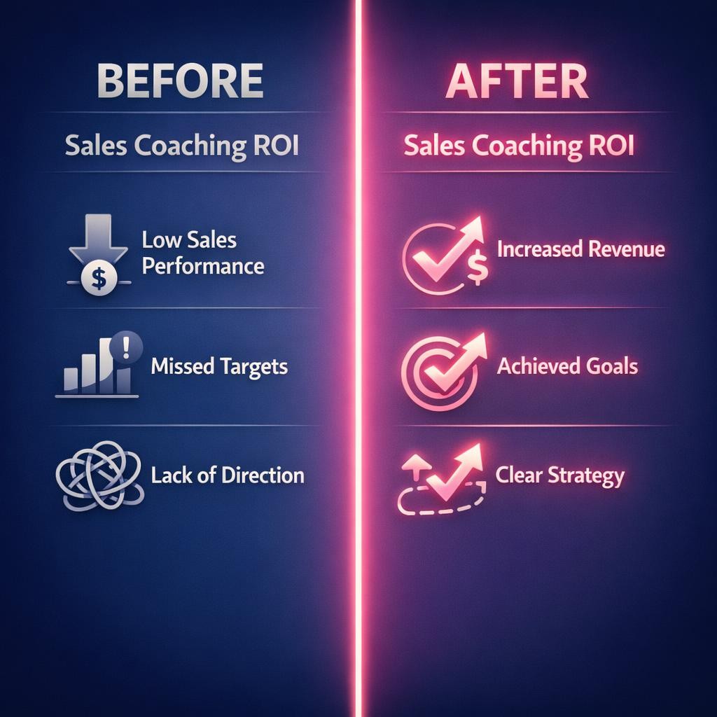 Sales Coaching ROI — key stats, steps and framework infographic for B2B revenue teams | Revspire
