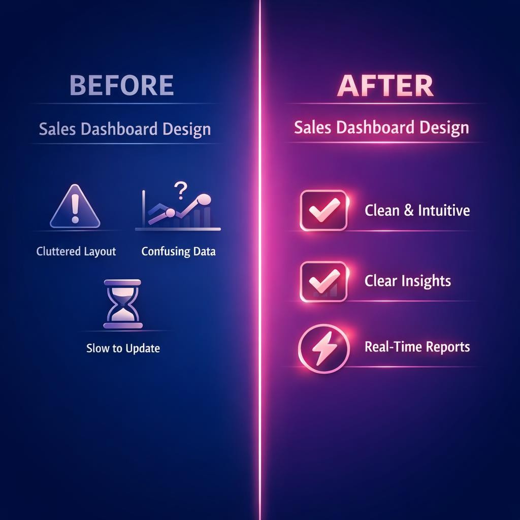 Sales Dashboard Design — key stats, steps and framework infographic for B2B revenue teams | Revspire