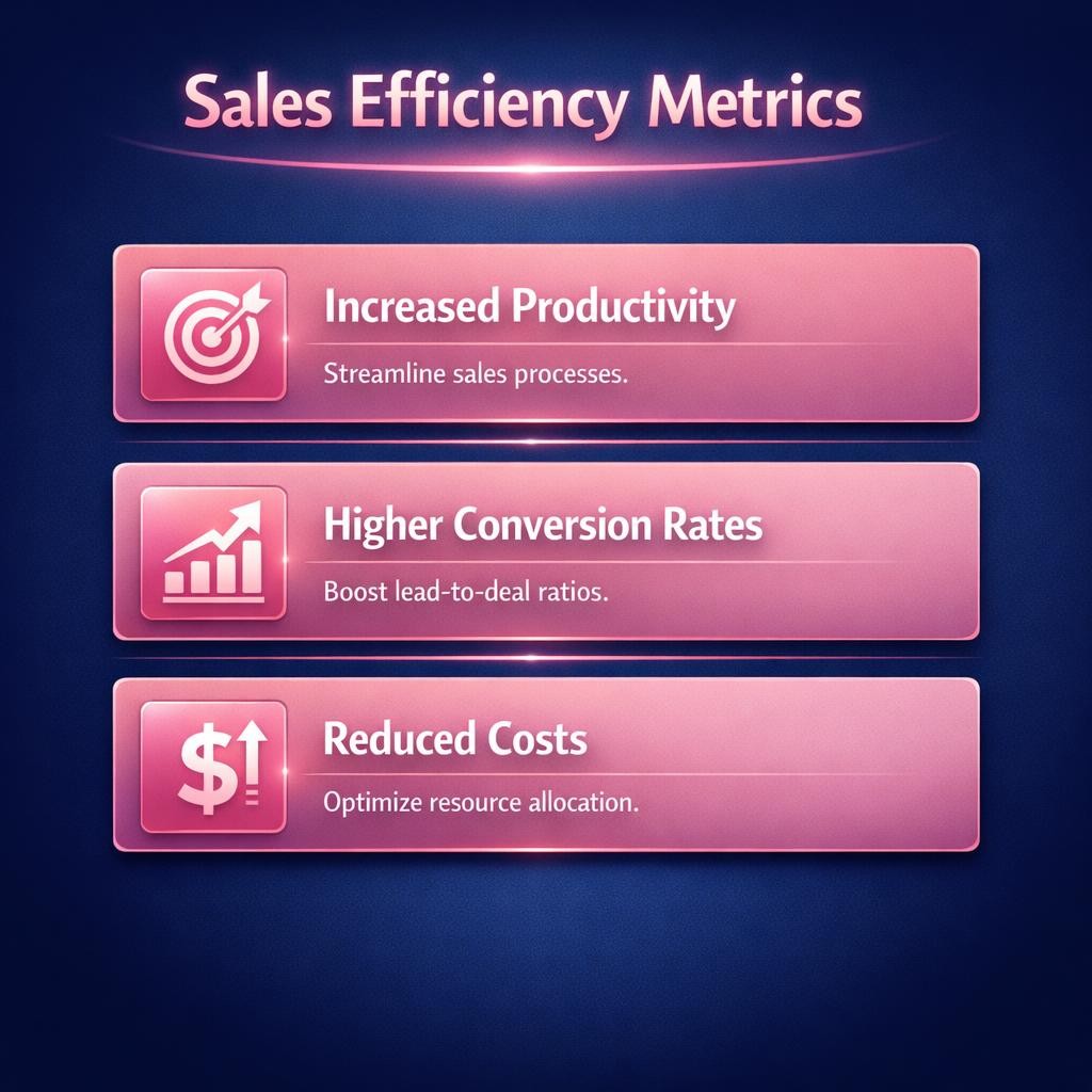 Sales Efficiency Metrics — key stats, steps and framework infographic for B2B revenue teams | Revspire