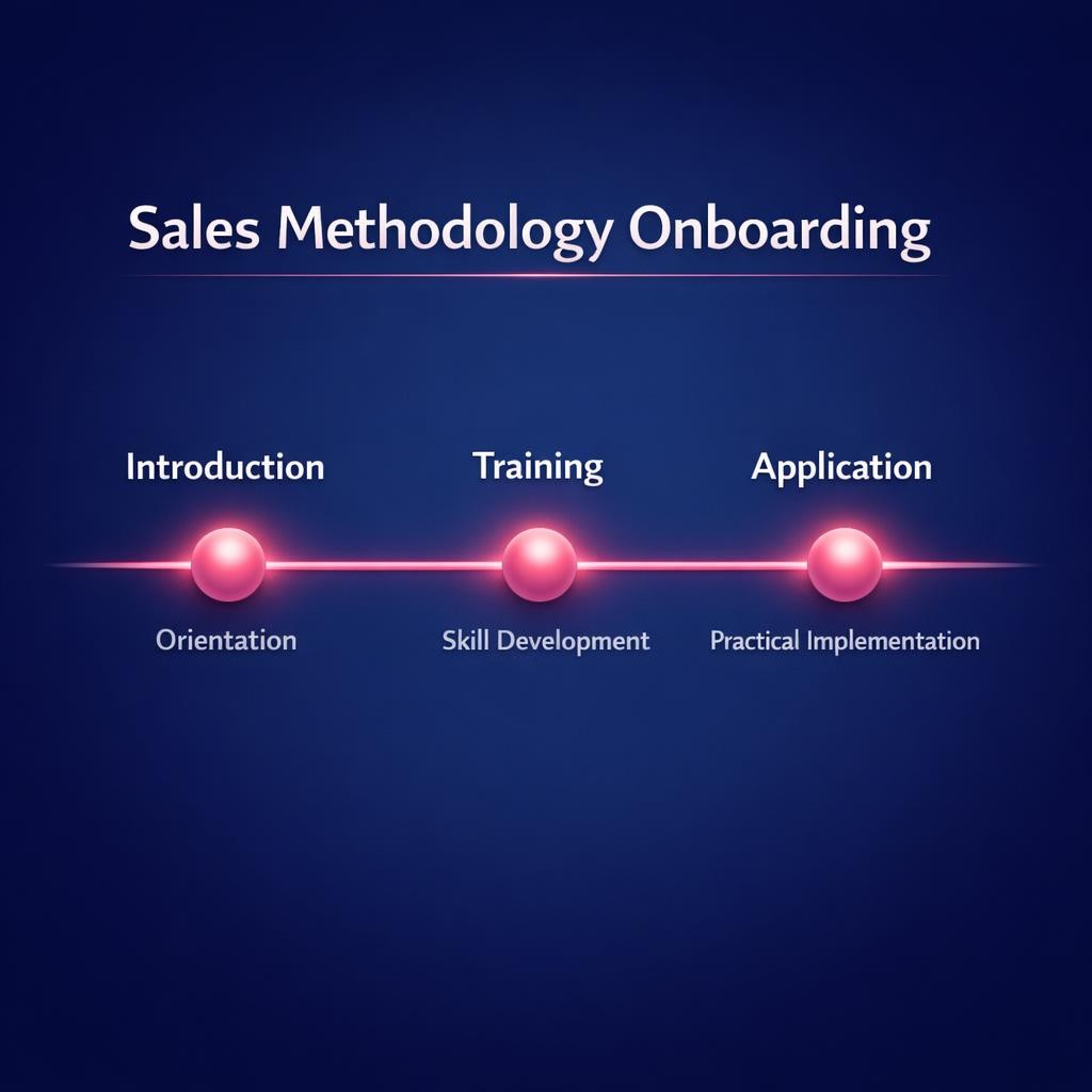 Sales Methodology Onboarding — key stats, steps and framework infographic for B2B revenue teams | Revspire