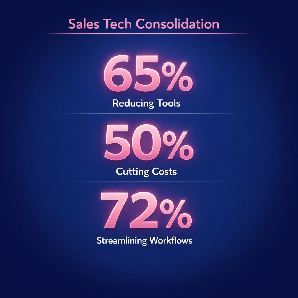 Sales Tech Consolidation — key stats, steps and framework infographic for B2B revenue teams | Revspire