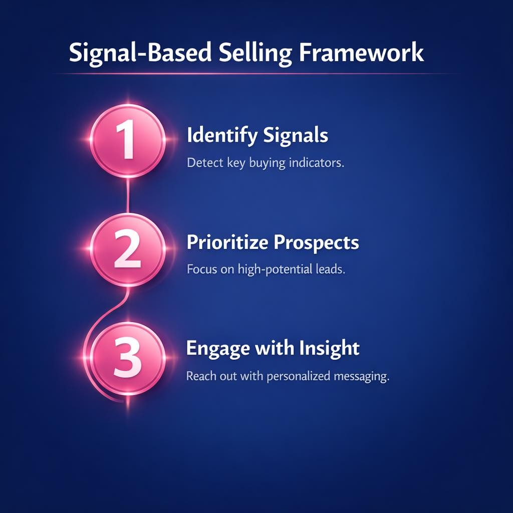 Signal-Based Selling Framework — key stats, steps and framework infographic for B2B revenue teams | Revspire