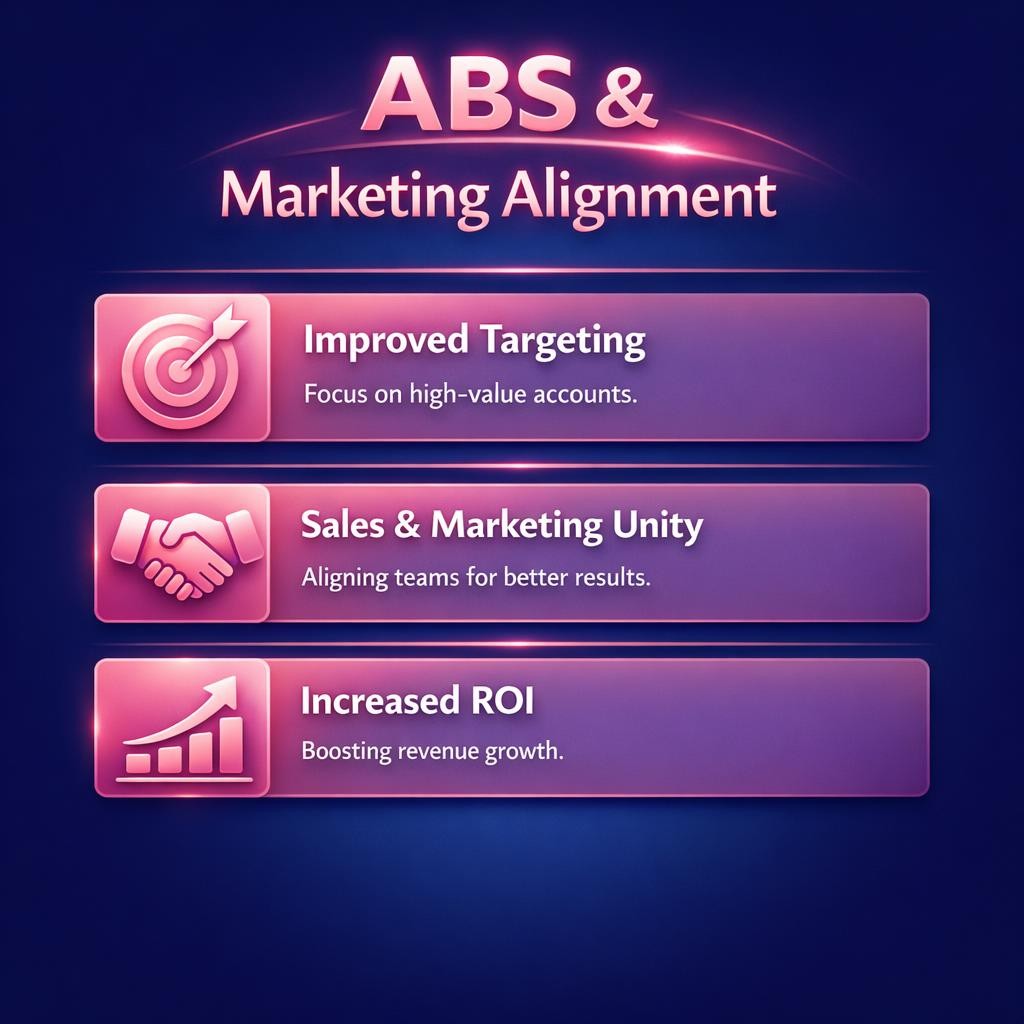 ABS and Marketing Alignment — key stats, steps and framework infographic for B2B revenue teams | Revspire