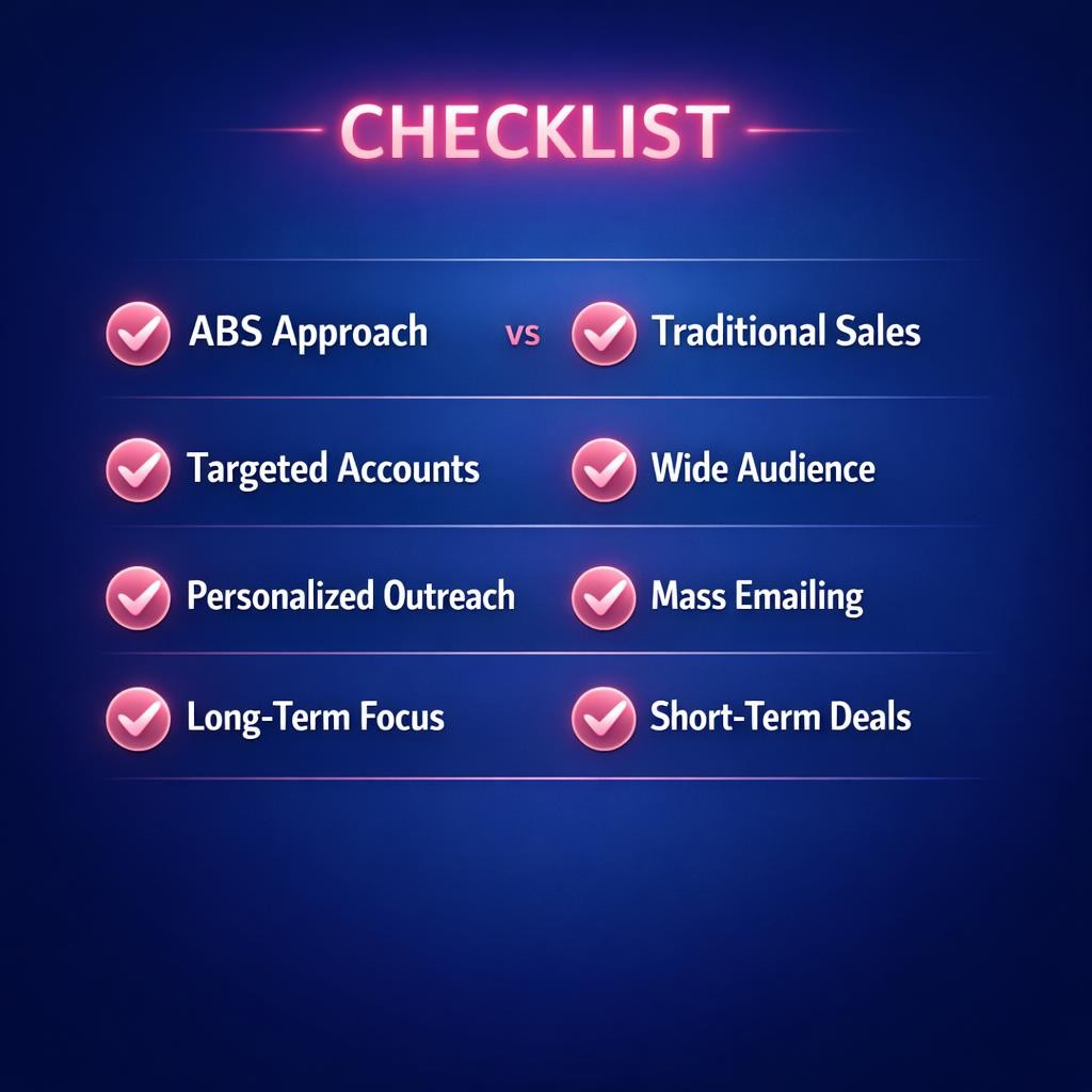 ABS vs Traditional Sales — key stats, steps and framework infographic for B2B revenue teams | Revspire