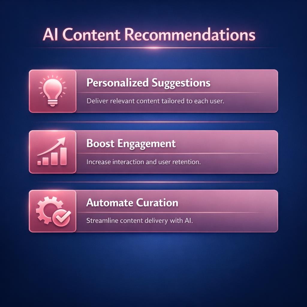 AI Content Recommendations — key stats, steps and framework infographic for B2B revenue teams | Revspire