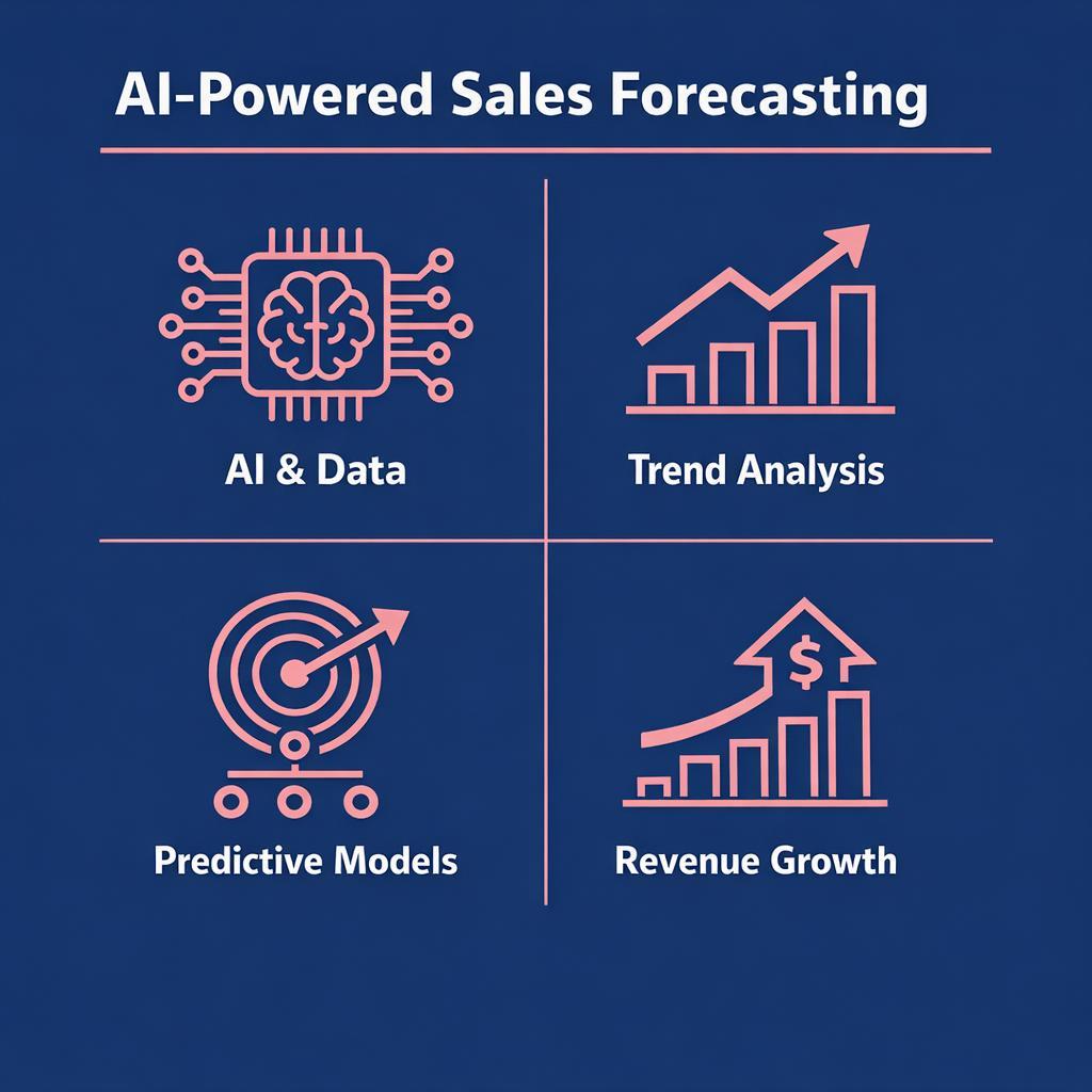 AI-Powered Sales Forecasting — key stats, steps and framework infographic for B2B revenue teams | Revspire