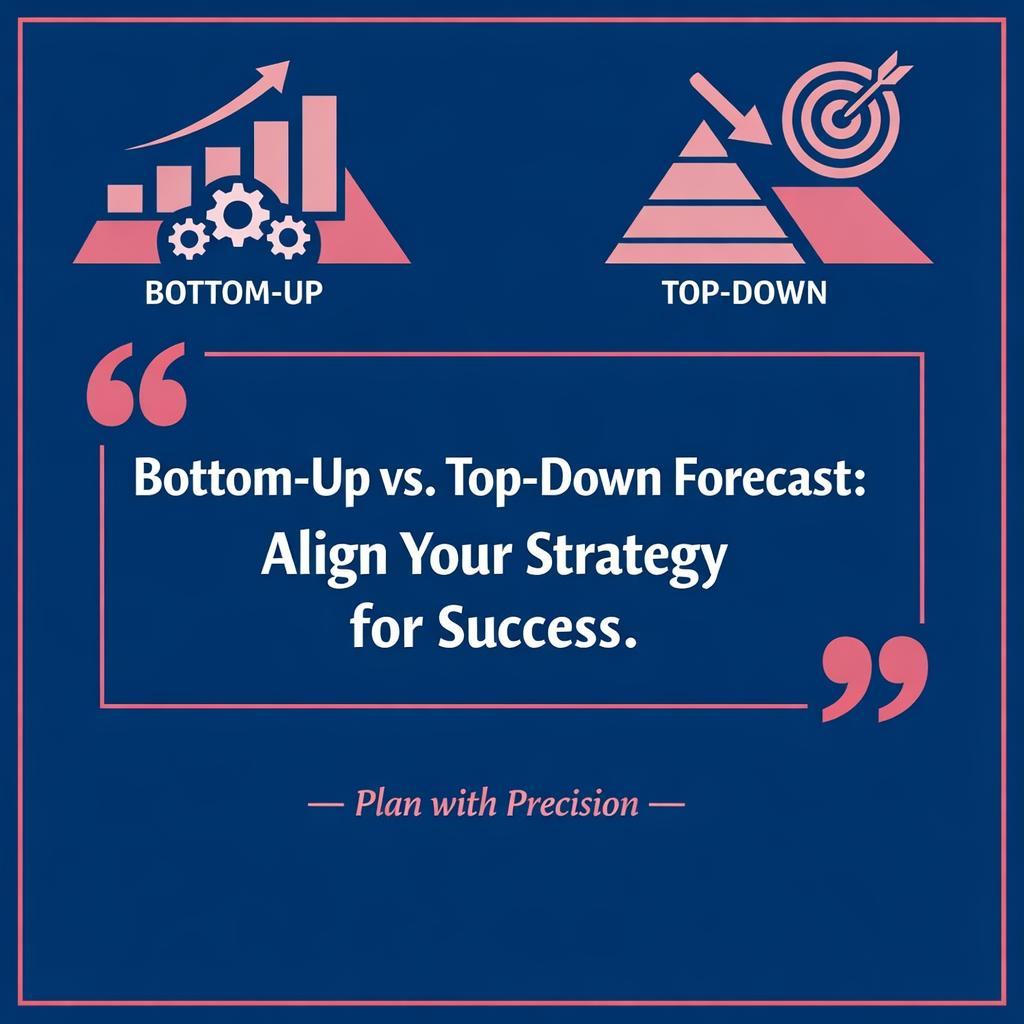 Bottom-Up vs Top-Down Forecast — key stats, steps and framework infographic for B2B revenue teams | Revspire
