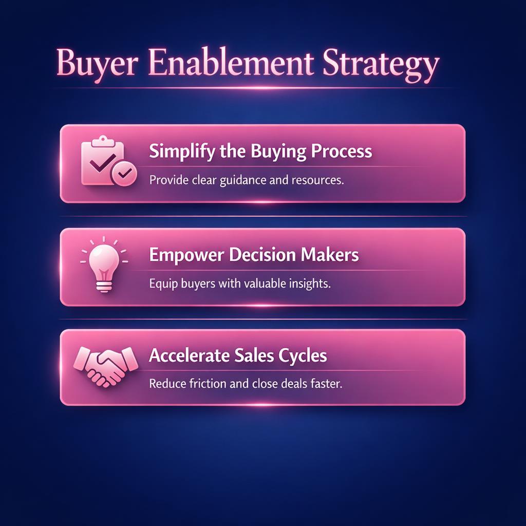 Buyer Enablement Strategy — key stats, steps and framework infographic for B2B revenue teams | Revspire